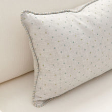 Dot Lumbar Cushion - Tarragon/Blue
