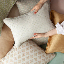 Dot Lumbar Cushion - Tarragon/Blue