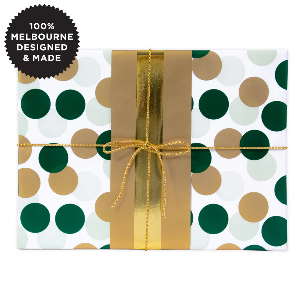 Dotty Green Wrapping Paper Roll