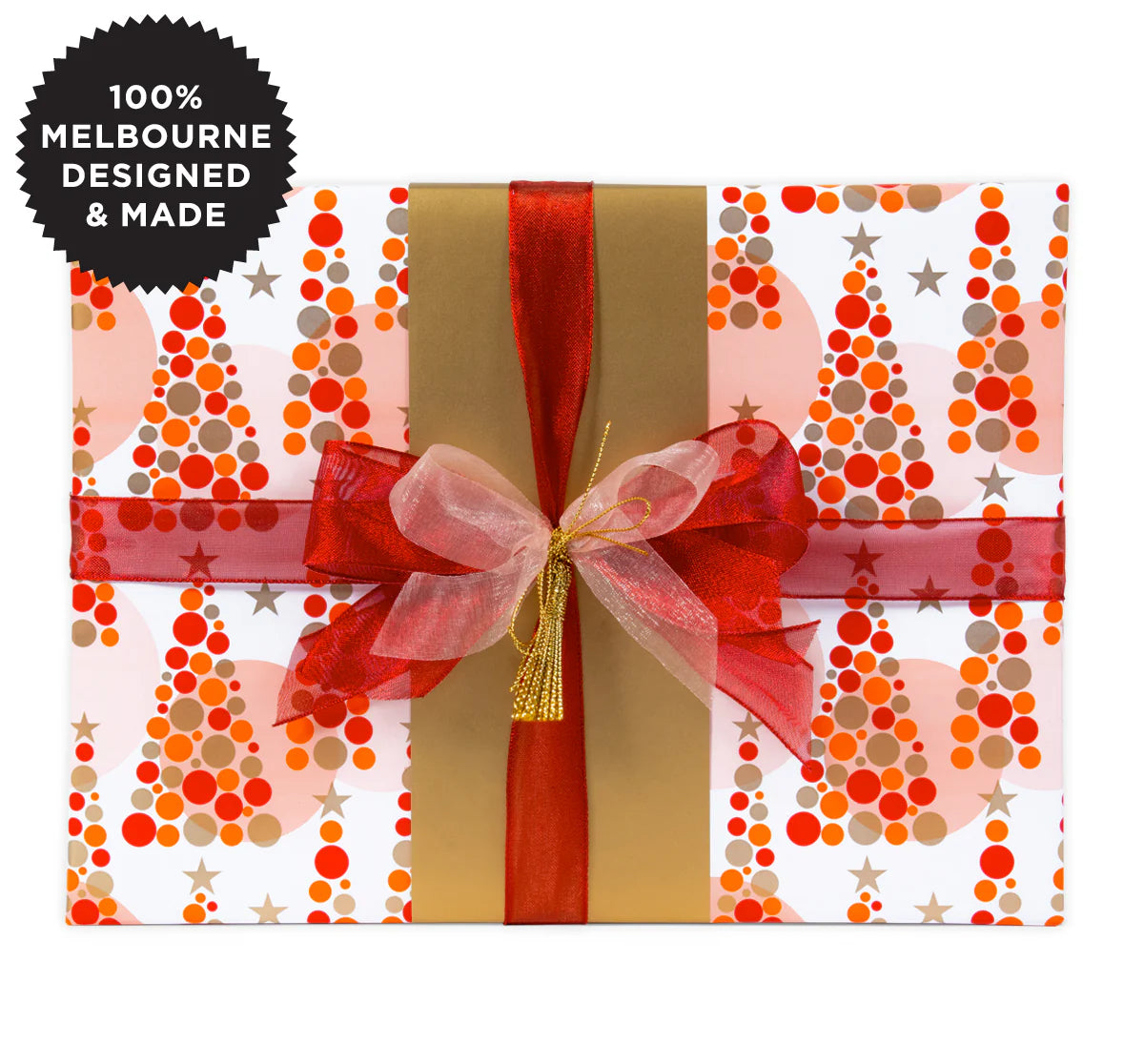Dottie Trees Red Wrapping Paper