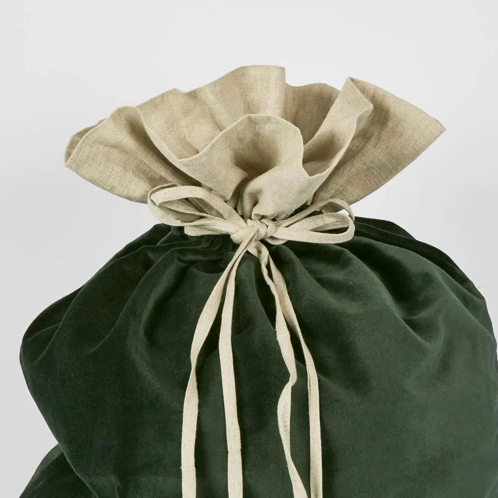 Velvet Gift Sack - Emerald Green