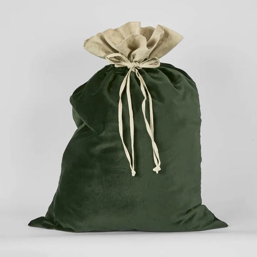 Velvet Gift Sack - Emerald Green