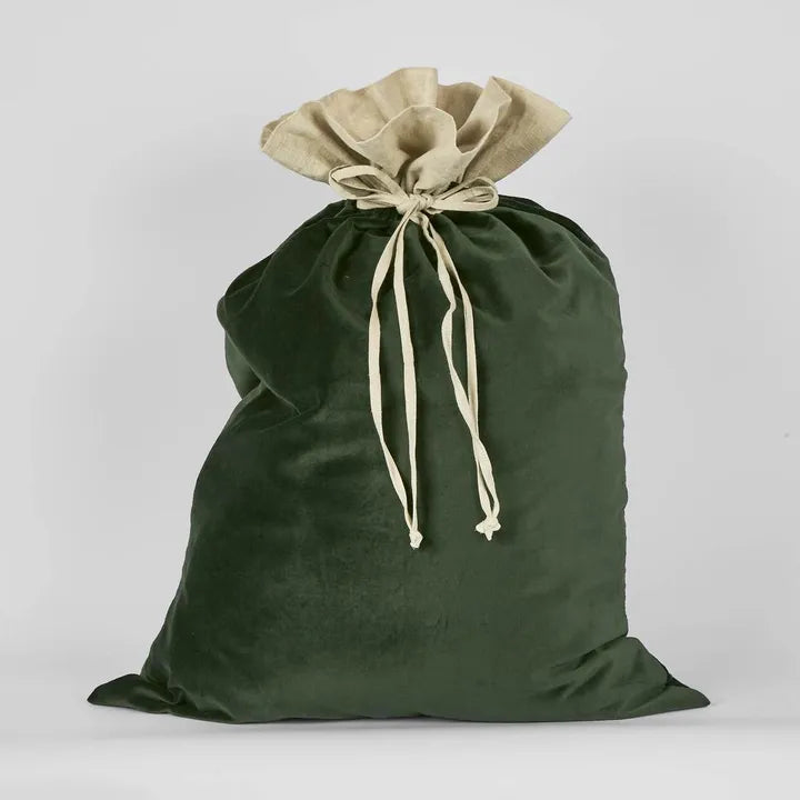 Velvet Gift Sack - Emerald Green