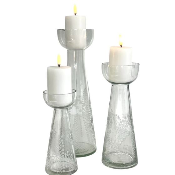 Cone Shaped Etched Candleholder