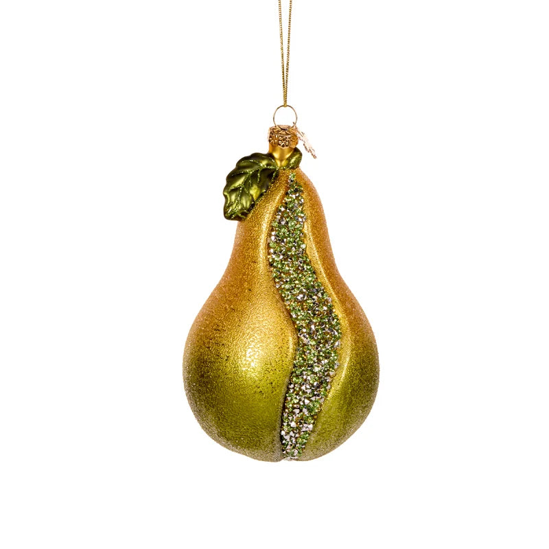 Glass Hanging Pear Ornament