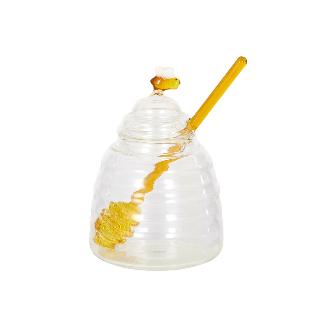 Glass Honey Pot and Dipper