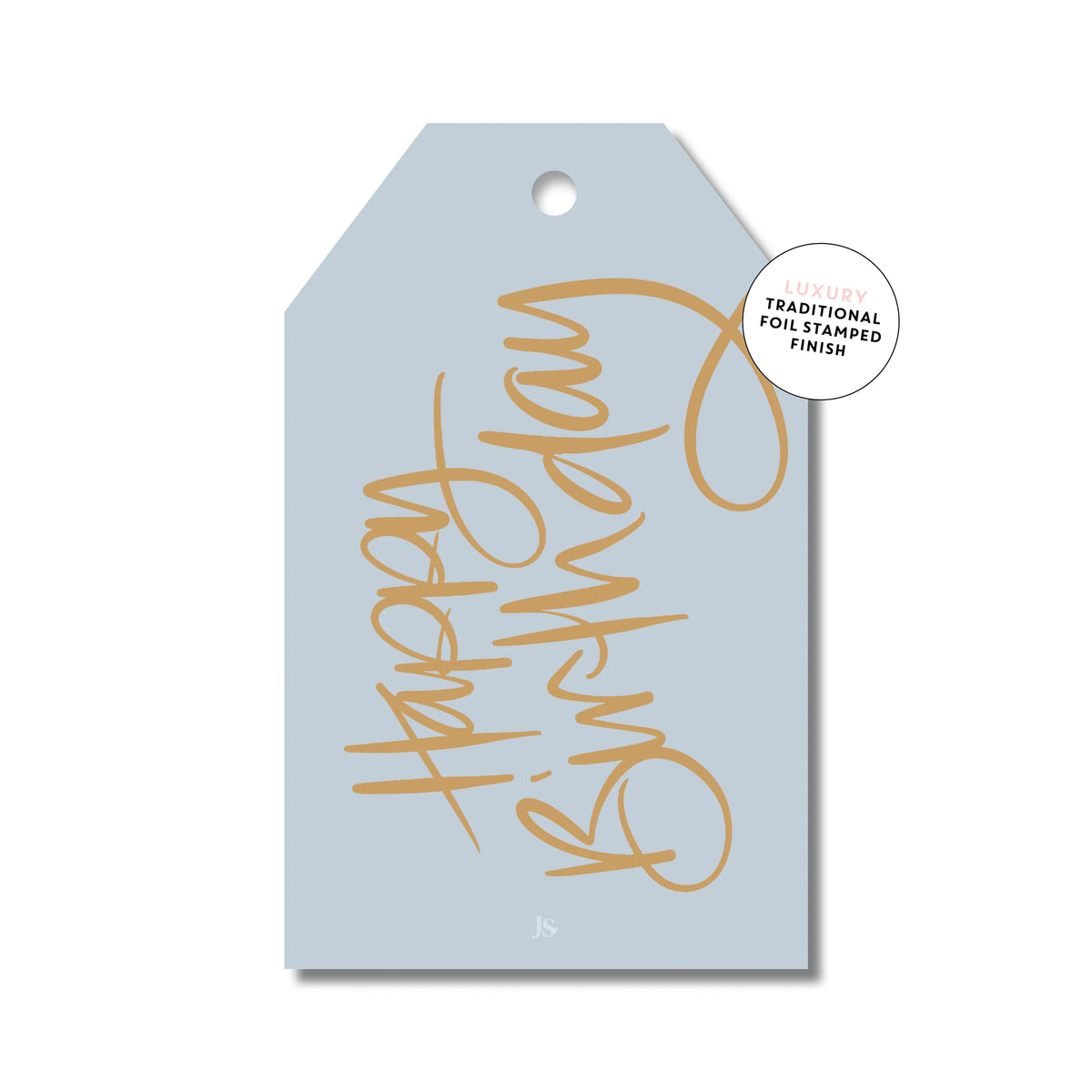 Happy Birthday Blue Gift Tag