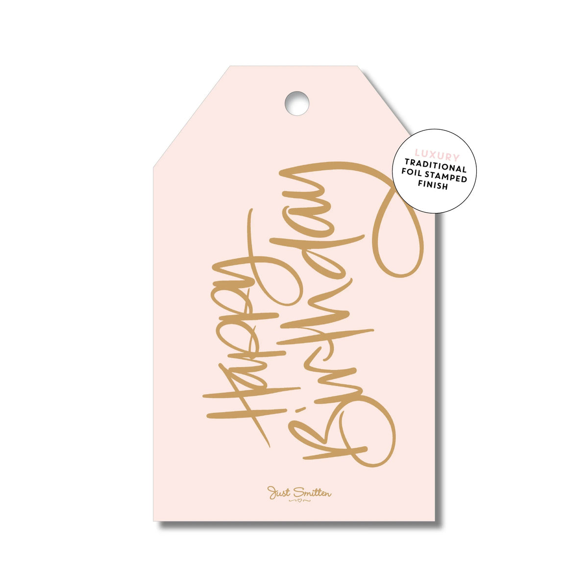 Happy Birthday Pink Gift Tag