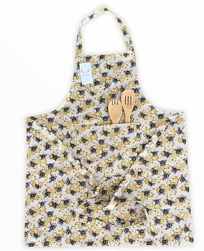 Honey Bee Apron + Oven Mit Set