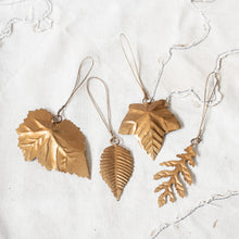 Set of 4 hanging leaf ornaments