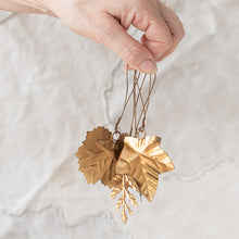 Set of 4 hanging leaf ornaments