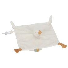 Plush toy shaped like a little goose on a white background