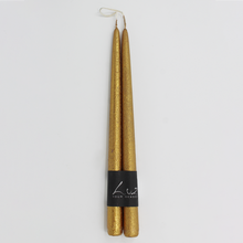 Taper Candles Pair Metallic Gold