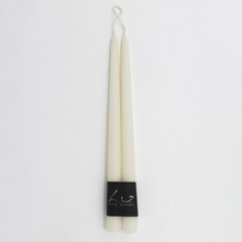 Taper Candles Pair Suede Ivory