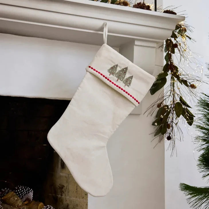 Linen Christmas Stocking