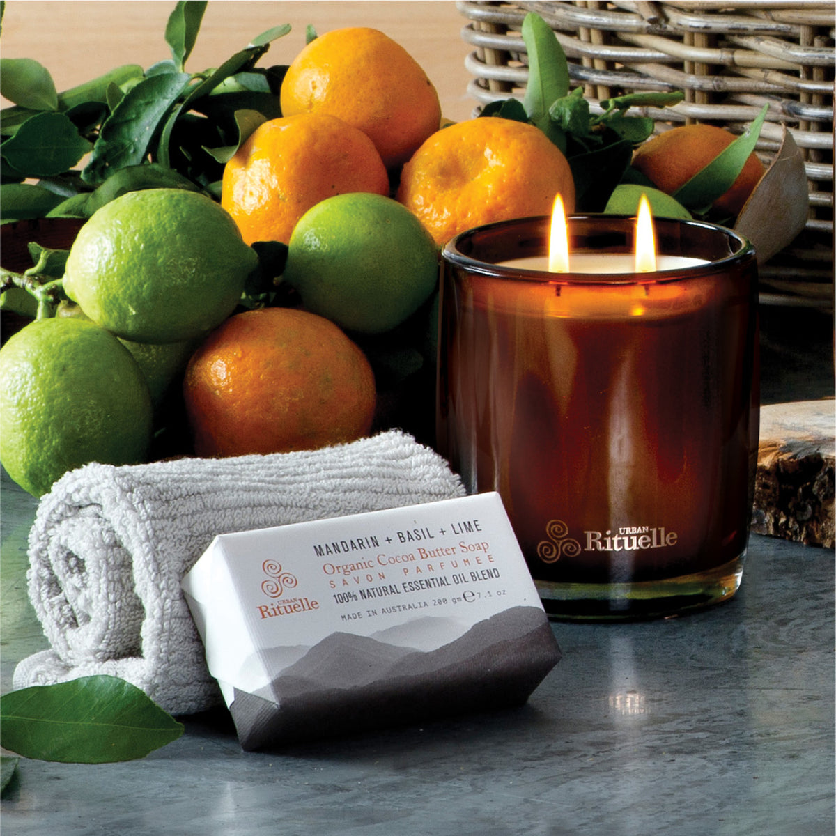 Mandarin + Basil + Lime 400gm Candle
