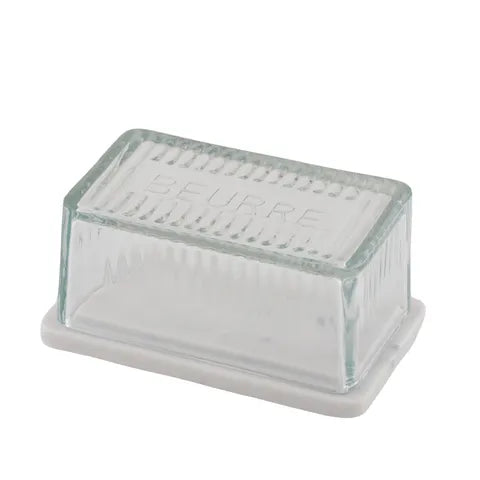 Marble/Glass Butter Dish