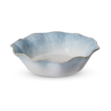 Reactive glaze blue wavy bowl