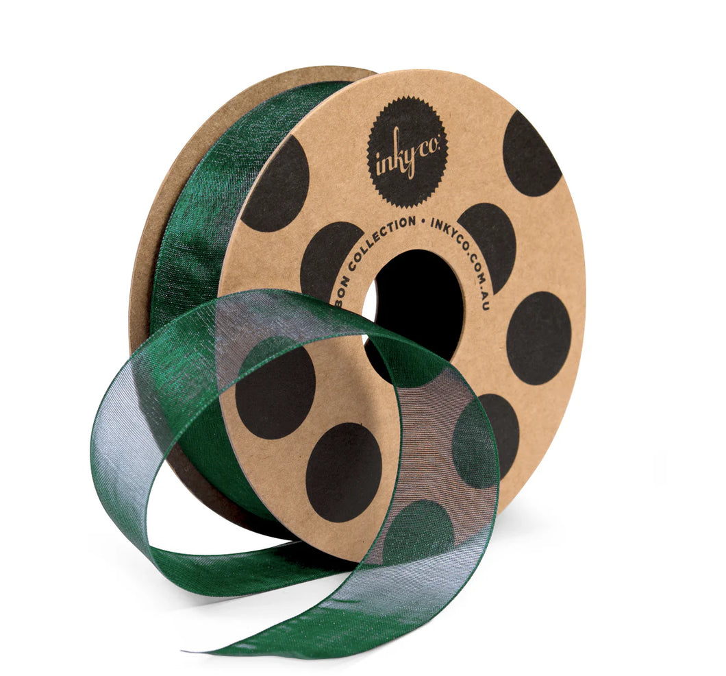 Organza Ribbon Dark Green