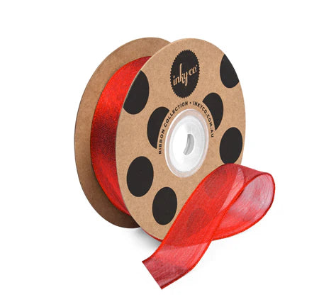 Metallic Organza Ribbon Red