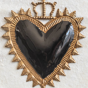 Milagro Black Heart with Crown