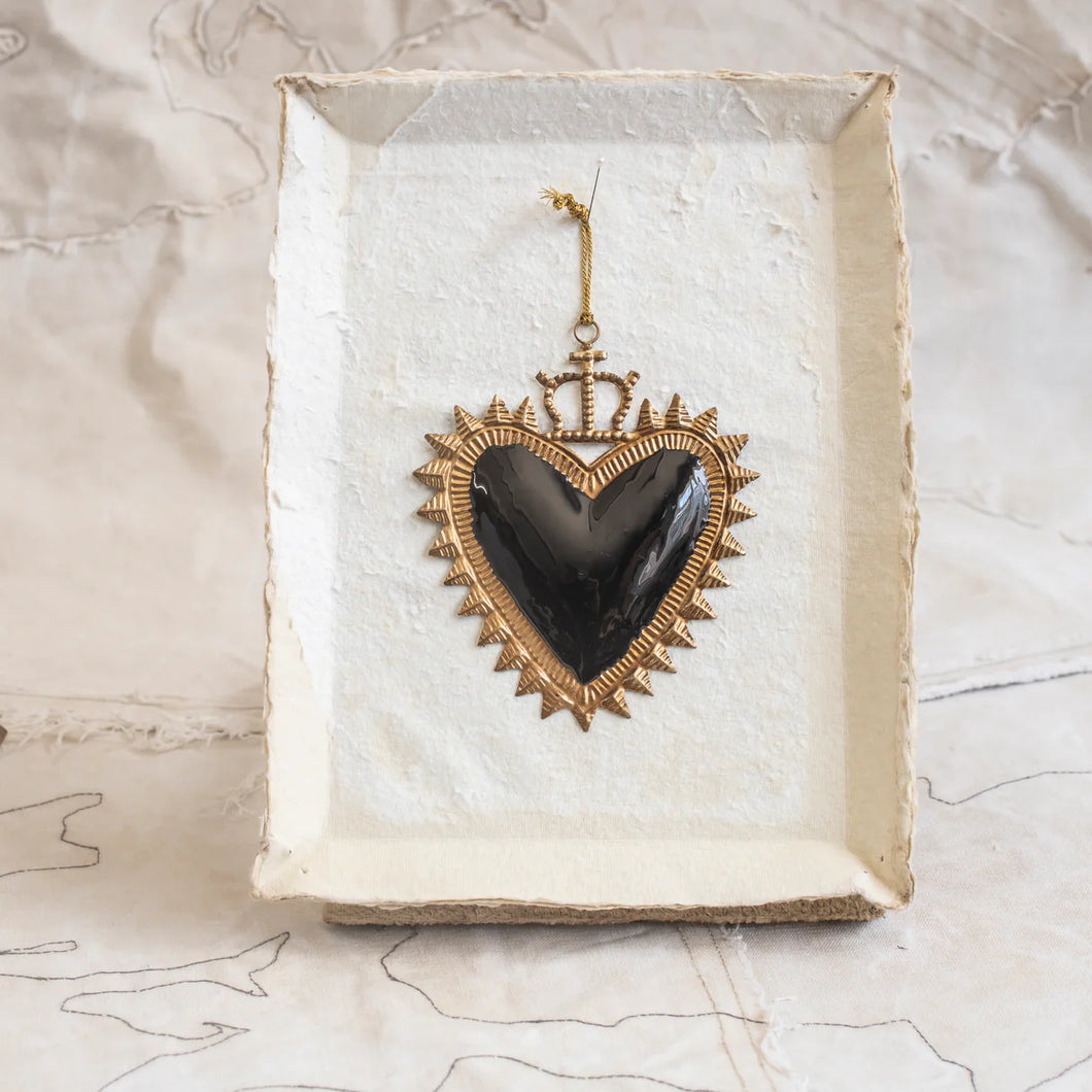 Milagro Black Heart with Crown
