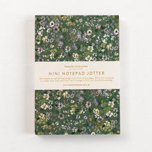 Floral mini notepad jotter with a green background