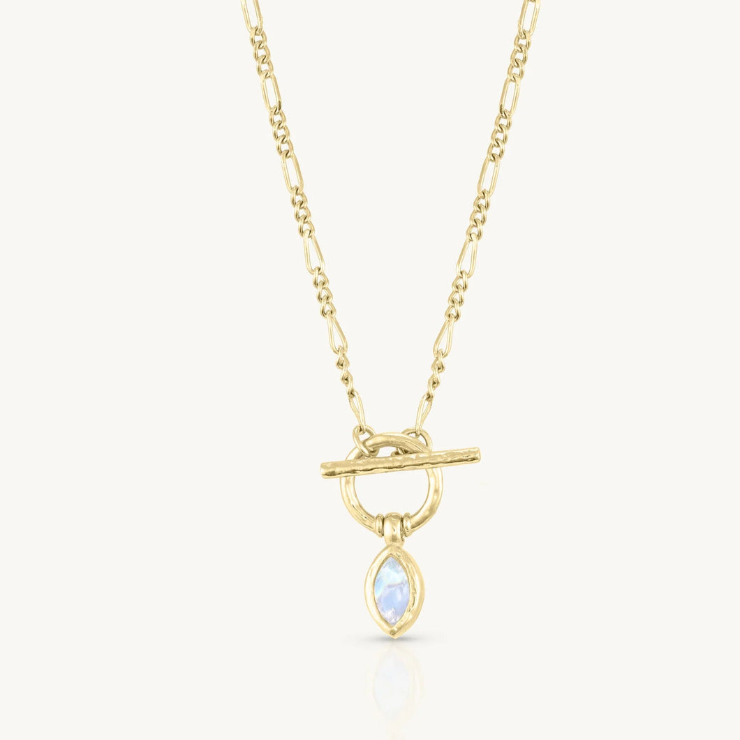 Moonstone Gold Toggle Necklace