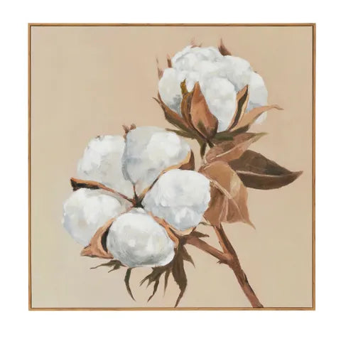Namoi Cotton Teak Framed Oil Painting