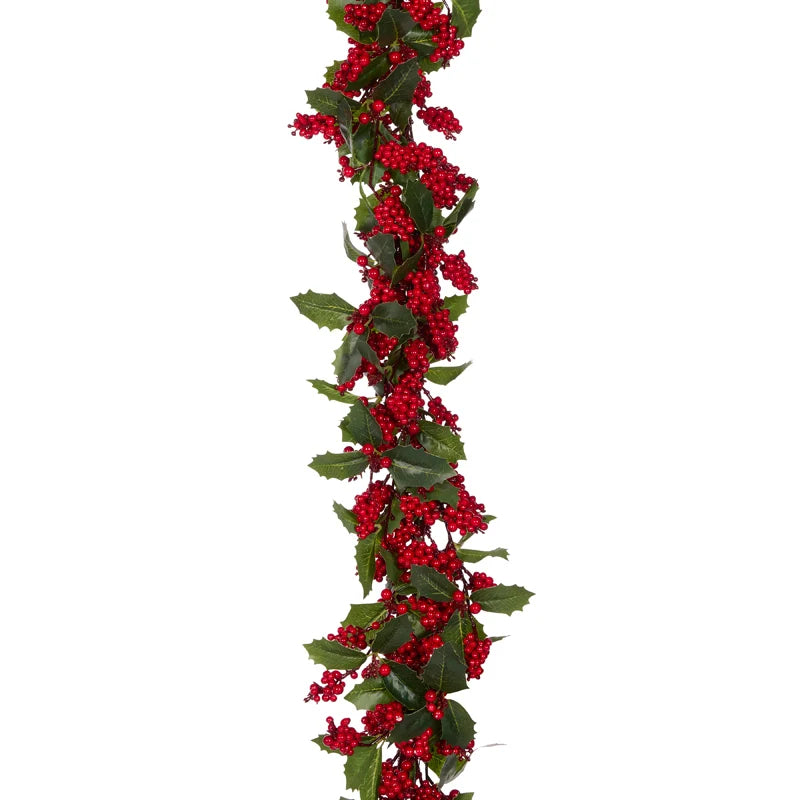 Natural Holly Berry Foliage Garland