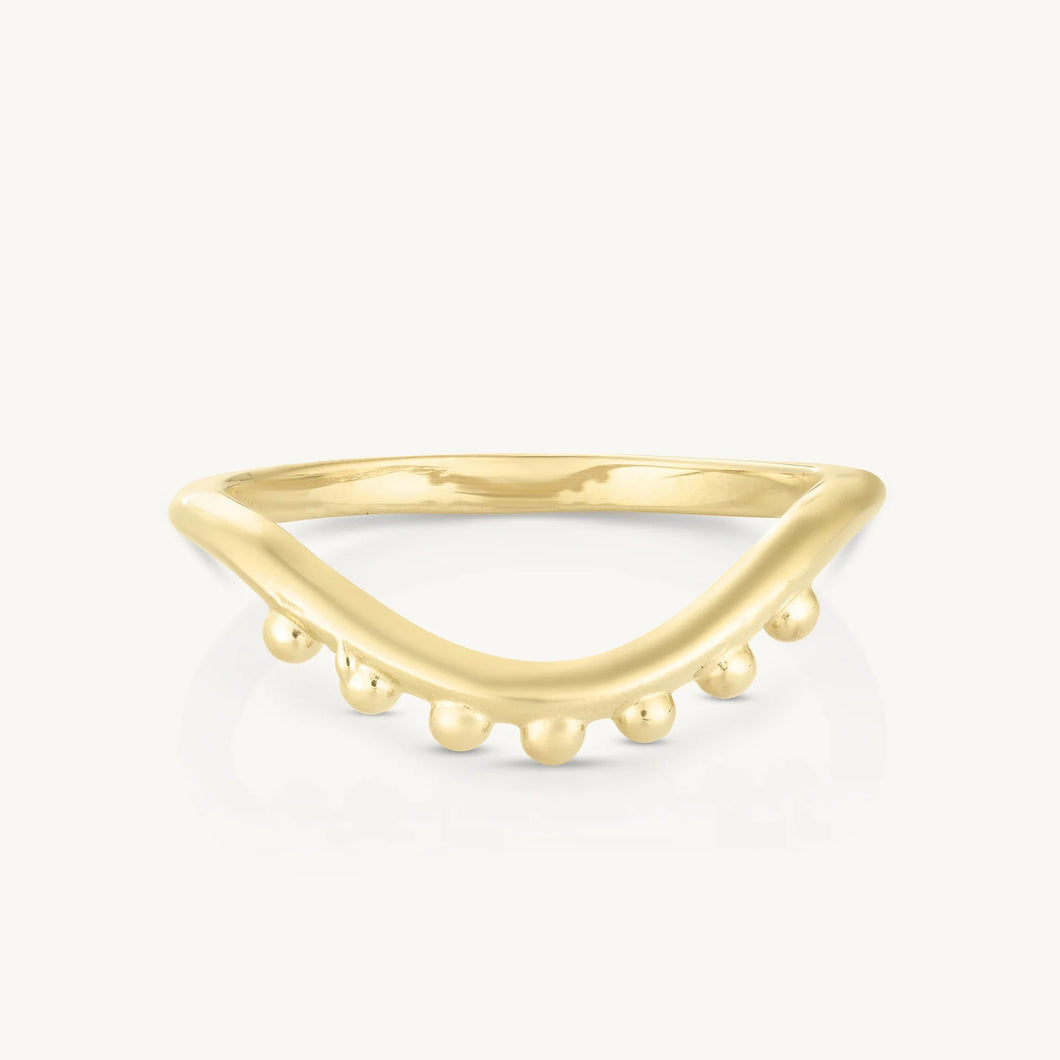 Noble Crescent Gold Stacking Ring