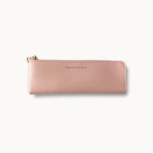 Pale Pink Pencil Case with gold accents on a white background