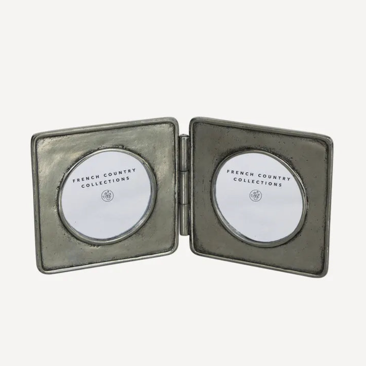 Pewter Double Round Photo Frame