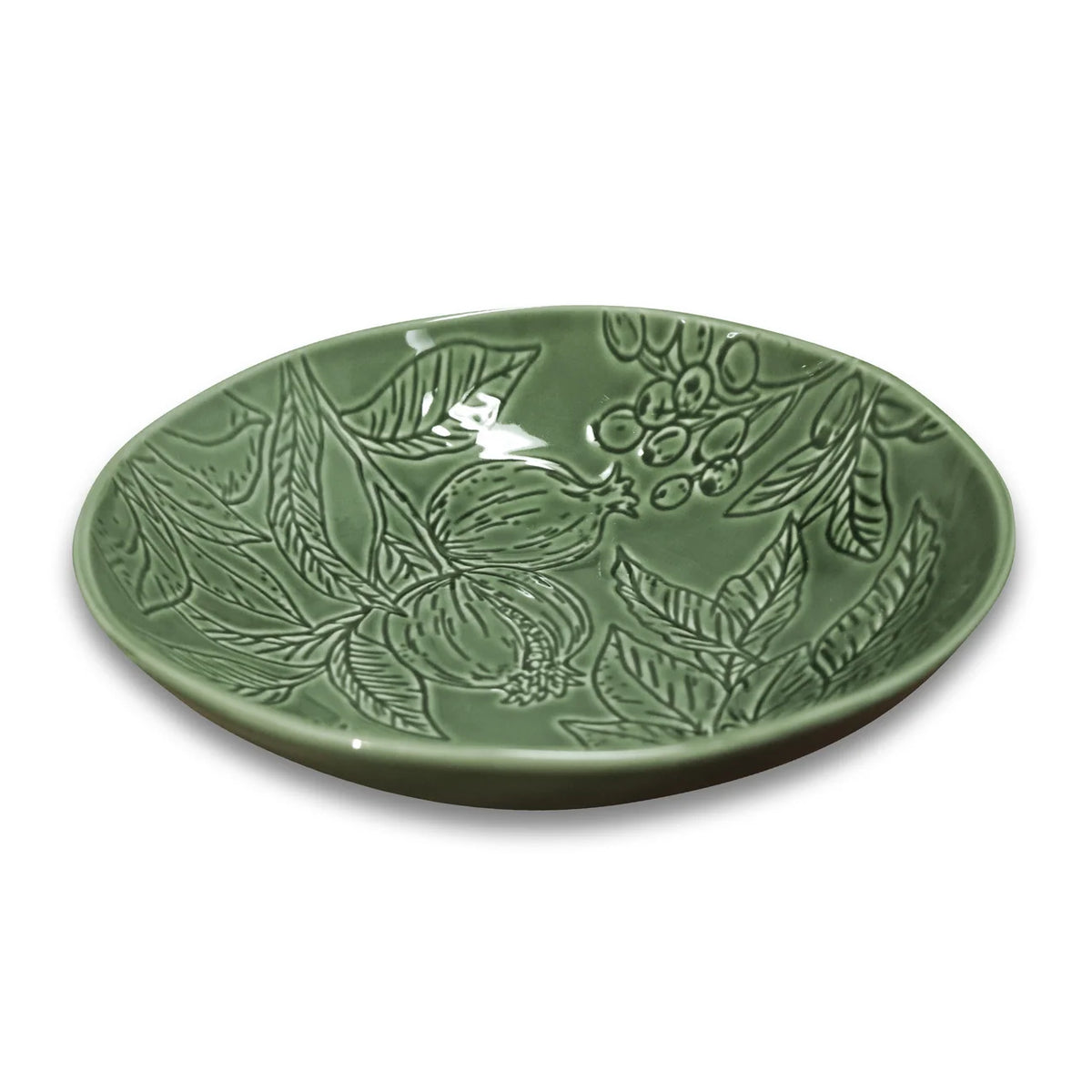 Poinsettia Engraved Bowl Green