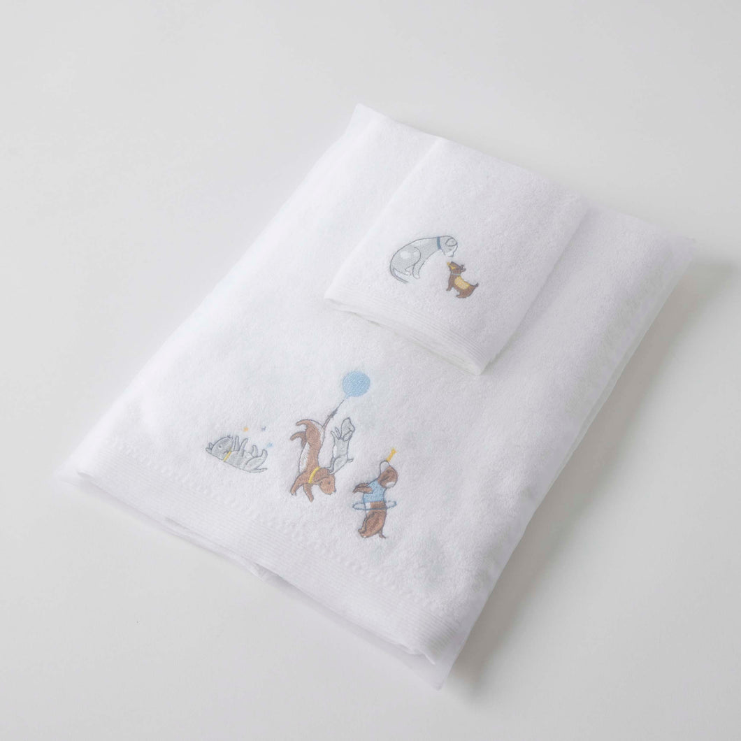 Puppy Play Bath Towel + Washer Set
