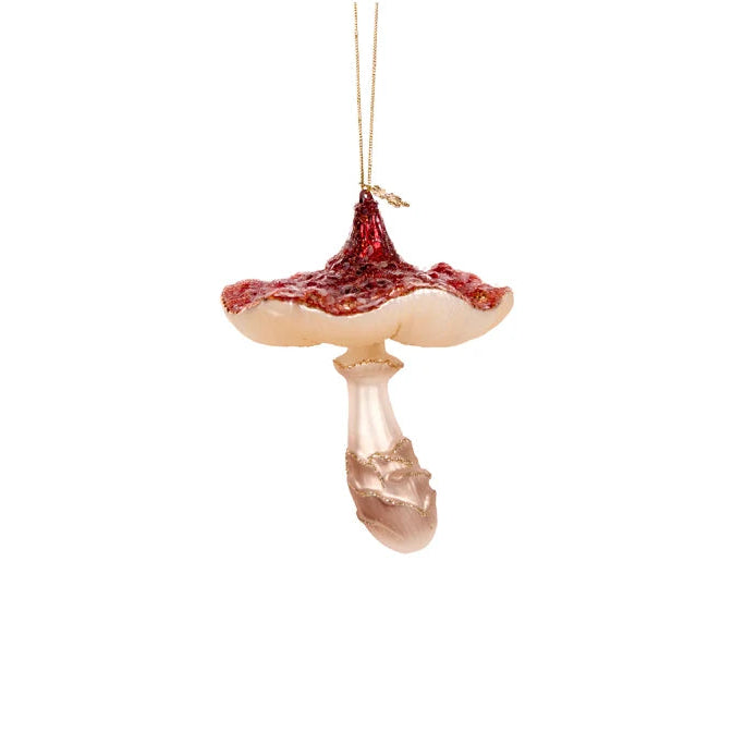 Red Glass Hanging Mushroom
