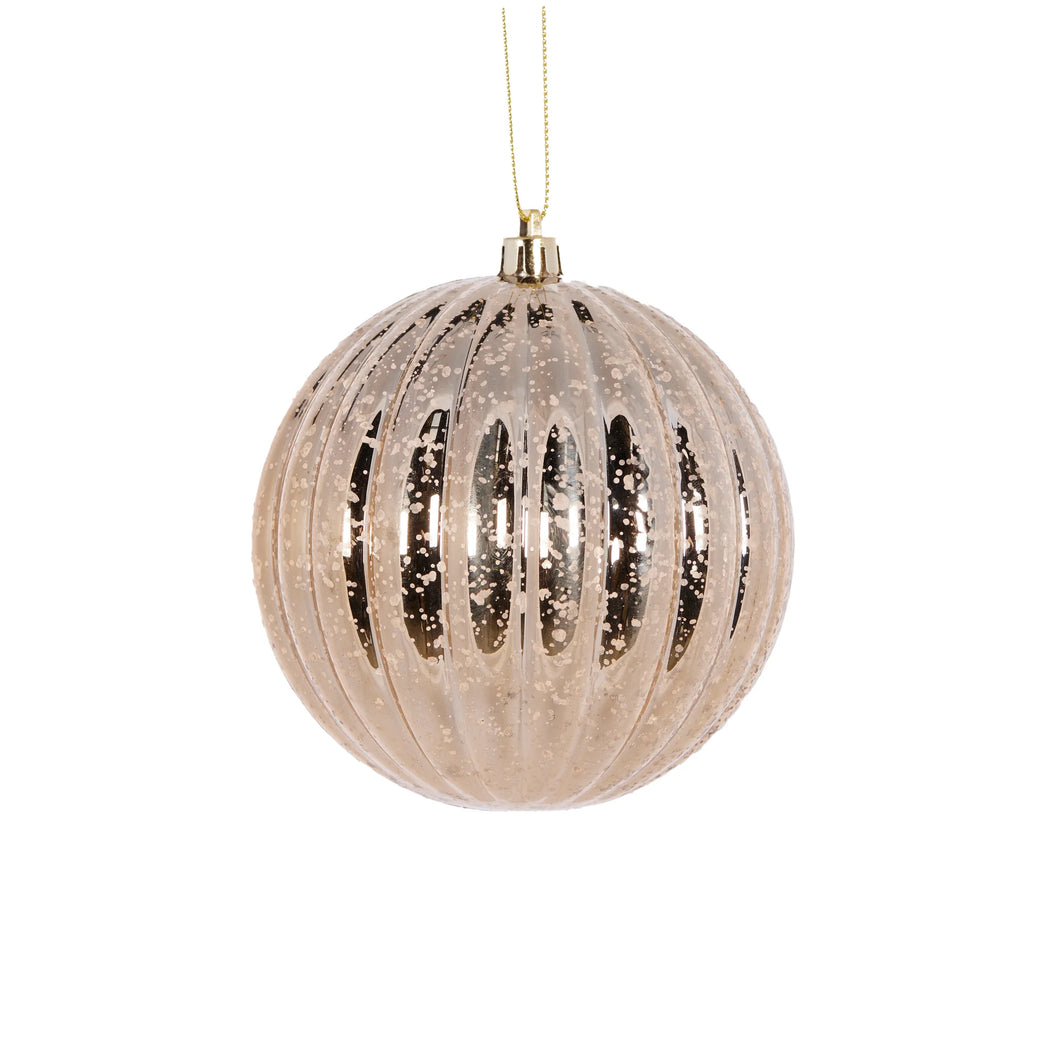 Ribbed Champagne Mercury Shatterproof Bauble