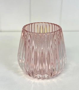 Ribbed Tealight Holder - Pink