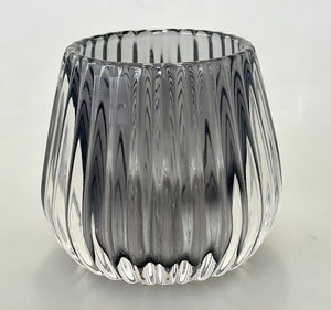 Ribbed Tealight Holder - Smoke