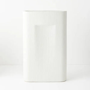 Ribbed Vase White