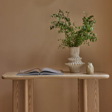 Ridged Natural Glazed Vase