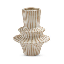 Ridged Natural Glazed Vase