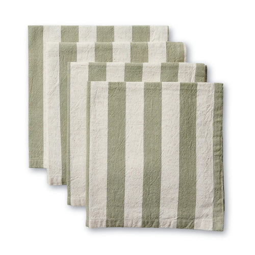 Sage Green Stripe Napkin Set of 4