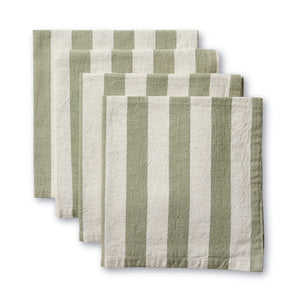 Sage Green Stripe Napkin Set of 4