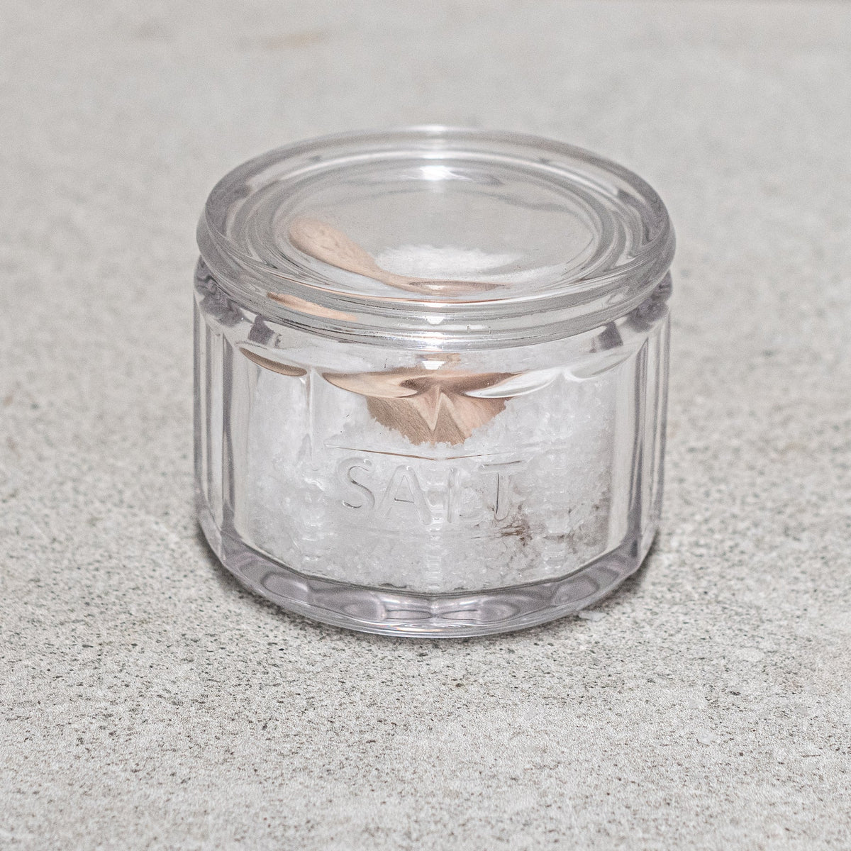 Salt Pot with Wooden Scoop
