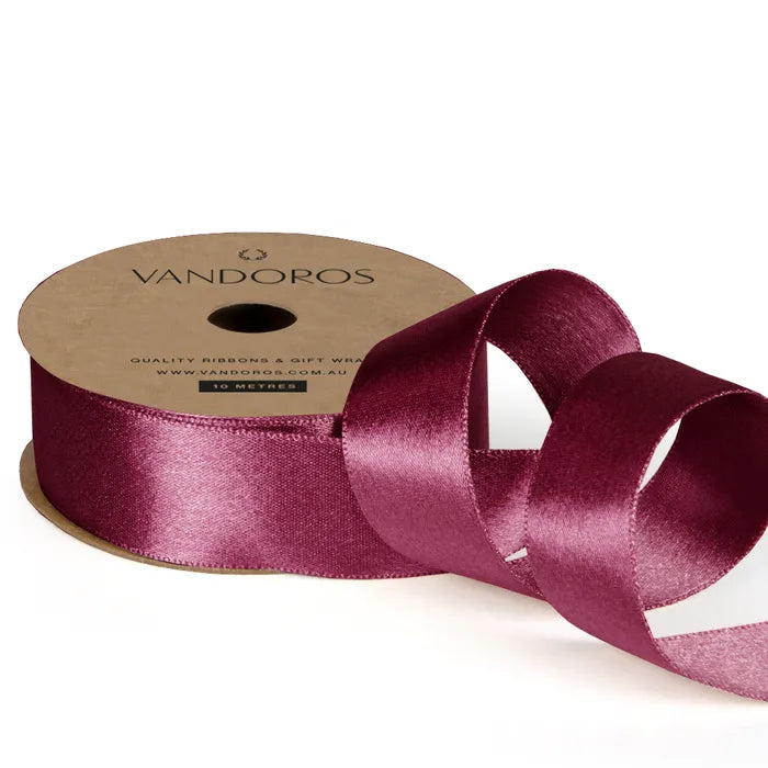 Satin Pearl Ribbon Marsala