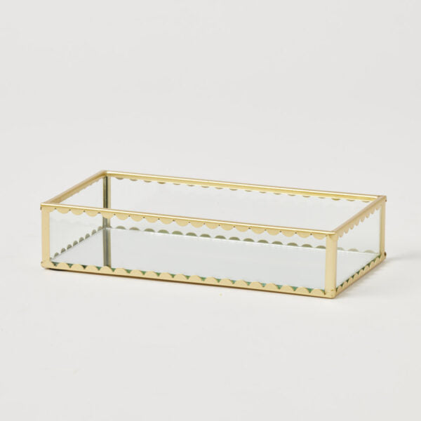 Scalloped Mirrored Tray