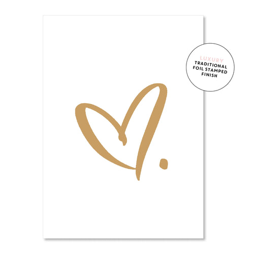 Script Heart Greeting Card