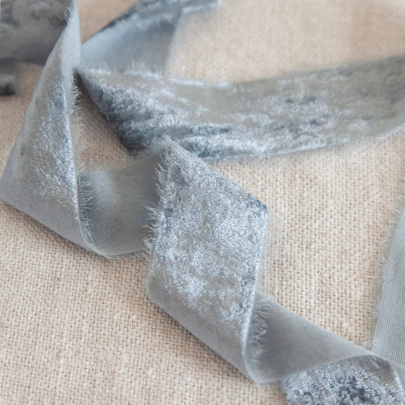 Silk Velvet Ribbon Bluegum