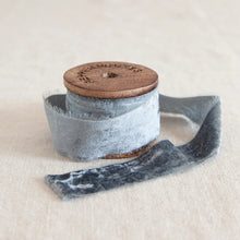Silk Velvet Ribbon Bluegum